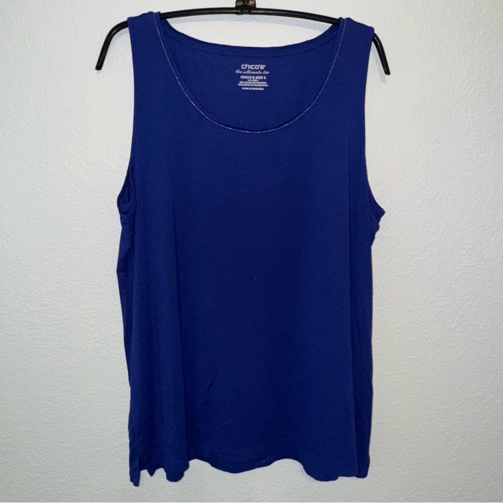 Chicos The Ultimate Tee Tank with Silver Stitching.